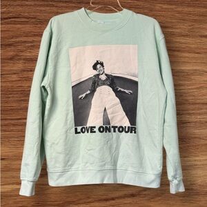 EUC Harry Styles Love On Tour Sweatshirt Light Mint Green Size L Soft And Cozy